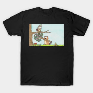 Owl and Beaver Happy Birthday T-Shirt